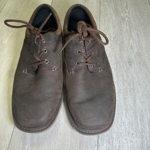 Merrell World Vue brown men's leather Oxford business casual dress shoes‎ 10.5w